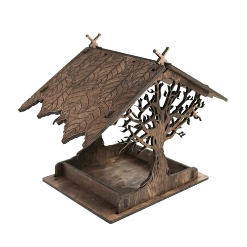 Shienfir Vogelfutterstation für den Außenbereich, Holz-Vogelfutterstation zum Aufhängen im Freien, Wildvogelfutterstation, wetterfest, Garten-Vogelhaus-Futterstation, Hofdekoration Braun Shienfir Vogelfutterstation für den Außenbereich, Holz-Vogelfutterstation zum Aufhängen im Freien, Wildvogelfutterstation, wetterfest, Garten-Vogelhaus-Futterstation, Hofdekoration Braun von Shienfir