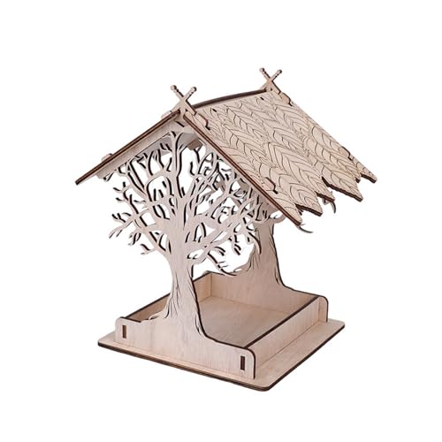 Shienfir Vogelfutterstation für den Außenbereich, Holz-Vogelfutterstation zum Aufhängen im Freien, Wildvogelfutterstation, wetterfest, Garten-Vogelhaus-Futterstation, Hofdekoration Holzfarbe Shienfir Vogelfutterstation für den Außenbereich, Holz-Vogelfutterstation zum Aufhängen im Freien, Wildvogelfutterstation, wetterfest, Garten-Vogelhaus-Futterstation, Hofdekoration Holzfarbe von Shienfir