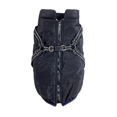 Shienfir Warme Winter-Hundekleidung, hochwertiger Jackenmantel, winddichter Schnee für Hunde, Bequeme Haustierbekleidung mit Geschirr für kaltes Wetter Schwarz XL Shienfir Warme Winter-Hundekleidung, hochwertiger Jackenmantel, winddichter Schnee für Hunde, Bequeme Haustierbekleidung mit Geschirr für kaltes Wetter Schwarz XL von Shienfir