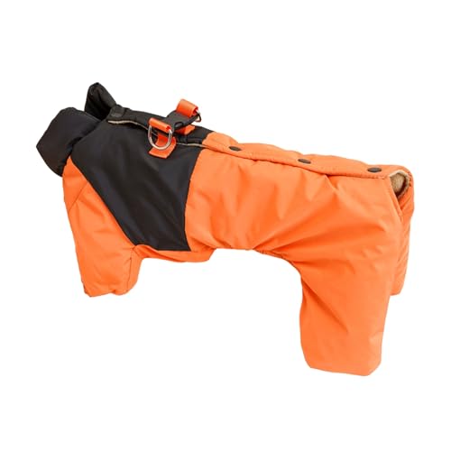 Shienfir Wintermantel für Hunde, farbblockierendes Design, hautfreundlich, warme Thermojacke für kleine Hunde, Einteiler-Kleidung für kaltes Wetter, Outdoor-Reisen Orange S Shienfir Wintermantel für Hunde, farbblockierendes Design, hautfreundlich, warme Thermojacke für kleine Hunde, Einteiler-Kleidung für kaltes Wetter, Outdoor-Reisen Orange S von Shienfir