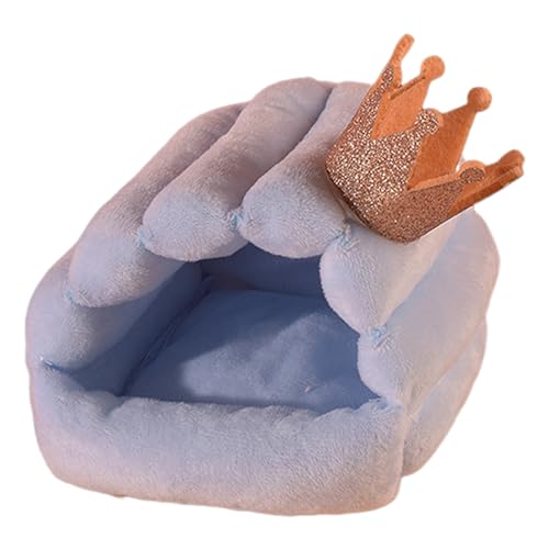 Shienfir Zwergkaninchenhaus, weicher Stoff, Haustierbett, gemütlich, Halbpackung, kleines Kronen-Design, Rückprall, Keine Verformung, warm, für Hamster, Eichhörnchen, Papageien Blau M Shienfir Zwergkaninchenhaus, weicher Stoff, Haustierbett, gemütlich, Halbpackung, kleines Kronen-Design, Rückprall, Keine Verformung, warm, für Hamster, Eichhörnchen, Papageien Blau M von Shienfir
