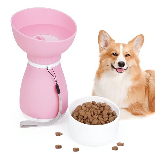 Shiergongli Tragbare Hundewasserflasche, großes Fassungsvermögen, 350 ml, 600 ml, 260 ml, Haustier-Wasserspender, antibakteriell, lebensmittelecht, auslaufsicher, für Hunde und Katzen von Shiergongli