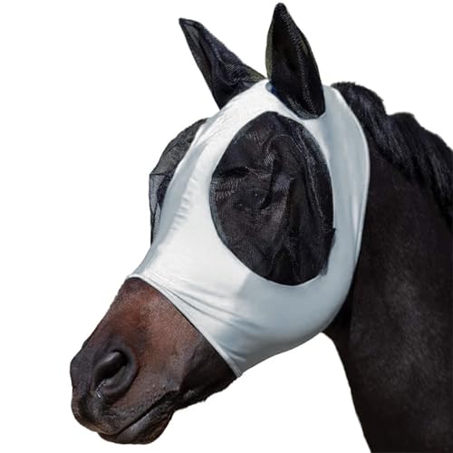 Super Comfort Fliegenmasken für Pferde Fliegenmasken für Pferde mit Ohren Atmungsaktiv Elastisch Lycra mit Webbesatz Augenschutz von ShigKeu