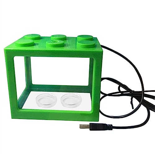 Aquarium Aquarium Acryl USB Mini Aquarium Tank Propagator Aquarium mit LED-Licht Home Office Desktop dekorative Tank Fischtank(Green) von Shihan-2015