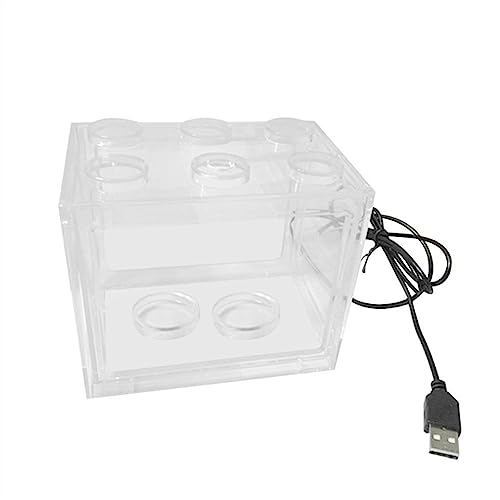 Aquarium Aquarium Acryl USB Mini Aquarium Tank Propagator Aquarium mit LED-Licht Home Office Desktop dekorative Tank Fischtank(Transparent) von Shihan-2015