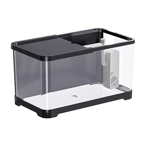 Aquarium Aquarium Desktop Transparent Acryl Aquarium Mit Deckel Und Basis Kleine Wohnzimmer Haushalt Fischzucht Tank Fischtank(Schwarz,Groß) von Shihan-2015