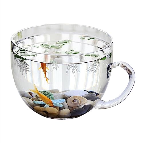 Aquarium Aquarium Große Schüsselform mit Griff Glas Aquarium Tank Transparente verdickte Tischplatte Aquarium Ökologische Tank Tischplatte Ornamente Fischtank von Shihan-2015