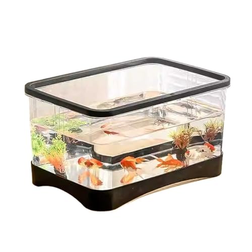 Aquarium Aquarium kleine Wohnzimmer Haushalt Desktop kleine transparente acryl schildkröte Tank schildkröte Box Fischtank(Schwarz,31.5cm*16.5cm*16.5cm) von Shihan-2015