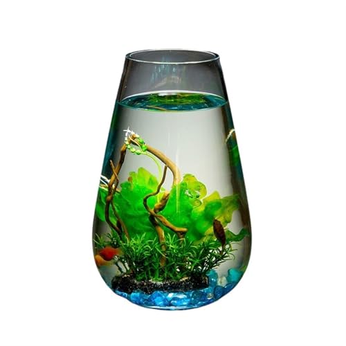 Aquarium Large Glass Fish Tank Cylinder Desktop Goldfish Aquarium Small Aquarium Ornaments Transparent Glass Desktop Vase Fischtank von Shihan-2015