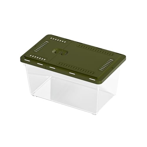 Aquarium PET-Haushaltsfischtank Schildkrötentank Außenfänger Spezialbehälter Haushaltsfütterungsbox mit Schiebedeckel Fischtank(Green,17x11.5x10.5cm) von Shihan-2015