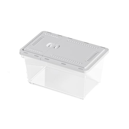 Aquarium PET-Haushaltsfischtank Schildkrötentank Außenfänger Spezialbehälter Haushaltsfütterungsbox mit Schiebedeckel Fischtank(Grigio,17x11.5x10.5cm) von Shihan-2015