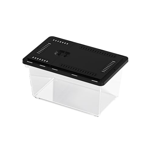 Aquarium PET-Haushaltsfischtank Schildkrötentank Außenfänger Spezialbehälter Haushaltsfütterungsbox mit Schiebedeckel Fischtank(Schwarz,17x11.5x10.5cm) von Shihan-2015