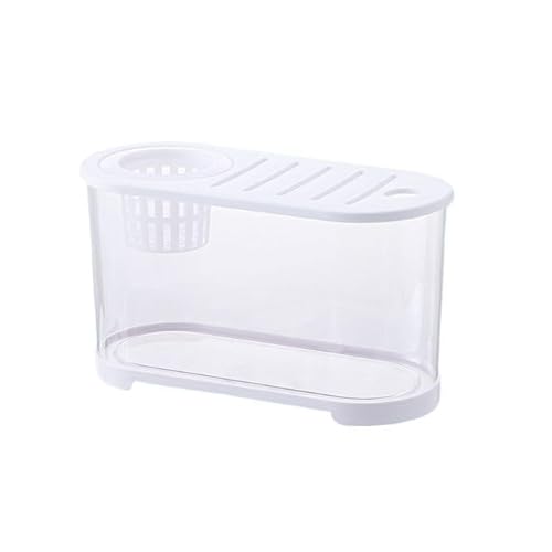Aquarium Tischaquarium mit weißem, atmungsaktivem Multifunktionsdeckel, HD-transparentes kleines Acrylaquarium, Goldfischaquarium, kleine Fischzuchttanks Fischtank(32cm*14.4cm*16cm) von Shihan-2015
