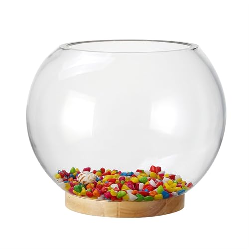 Aquarium Verdicktes transparentes Glas Aquarium Desktop Runde Goldfisch Aquarium Wohnzimmer Desktop Dekorative Aquarium Ornamente Fischtank(35cmx26cm) von Shihan-2015