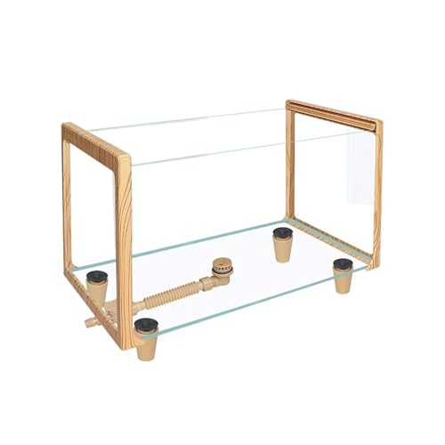 Aquarium Wooden Frame Turtle Aquarium Ultra White Glass Fish Tank Transparent Glass Fish Turtle Mixing Tank Fischtank(40x21x24cm) von Shihan-2015
