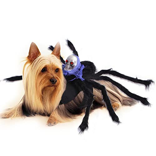 Shiker Haustier Halloween Kostüm Einstellbare Haustier Halloween Brust Rücken Simulation Spinne Transformation Kostüm von Shiker