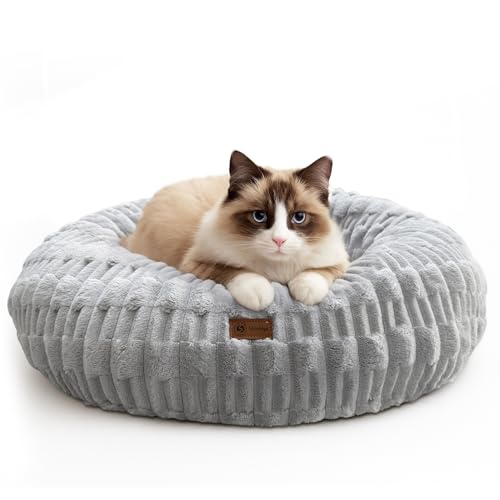 ShinHye Katzenbett – waschbares Donut-Bett für Katzen und kleine Hunde, beruhigendes, rundes Haustierbett mit rutschfester Unterseite, Komfort für den Innenbereich für Welpen und Kätzchen (ZJ-Grau, 58 ShinHye Katzenbett – waschbares Donut-Bett für Katzen und kleine Hunde, beruhigendes, rundes Haustierbett mit rutschfester Unterseite, Komfort für den Innenbereich für Welpen und Kätzchen (ZJ-Grau, 58 von ShinHye