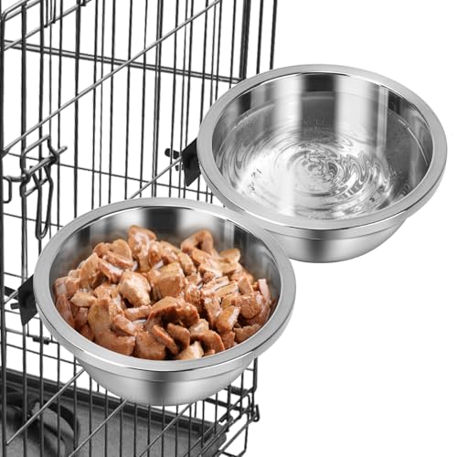 ShineMe Wassernapf, kein Verschütten, 2 Stück, 1,4 l zum Aufhängen, für Hundekäfig, robuste Futter- und Wassernäpfe für große und mittelgroße Rassen ShineMe Wassernapf, kein Verschütten, 2 Stück, 1,4 l zum Aufhängen, für Hundekäfig, robuste Futter- und Wassernäpfe für große und mittelgroße Rassen von ShineMe