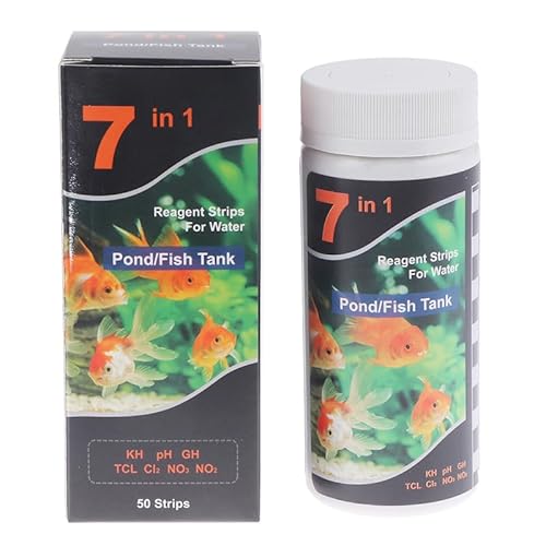 1Pc 7in1 Aquarium Testing Kit for Freshwater Saltwater Pond Test Strips for Fish Tank Testing for Fresh and Salt Water PH Nitrite Alkalinity Chlorine Carbonate von Shinekoo