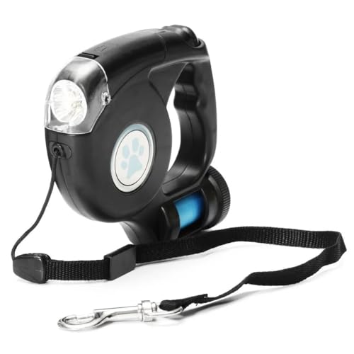 Shinekoo 4,5 m einziehbare Hundeleine, 3-in-1-LED-Hundeleine mit Müllbeutel, automatische Haustier-Leine, ausziehbar, einziehbar, flexibel, Zugseil, Gürtel für Hunde, Katzen, Nacht, Reisen, Sicherheit Shinekoo 4,5 m einziehbare Hundeleine, 3-in-1-LED-Hundeleine mit Müllbeutel, automatische Haustier-Leine, ausziehbar, einziehbar, flexibel, Zugseil, Gürtel für Hunde, Katzen, Nacht, Reisen, Sicherheit von Shinekoo
