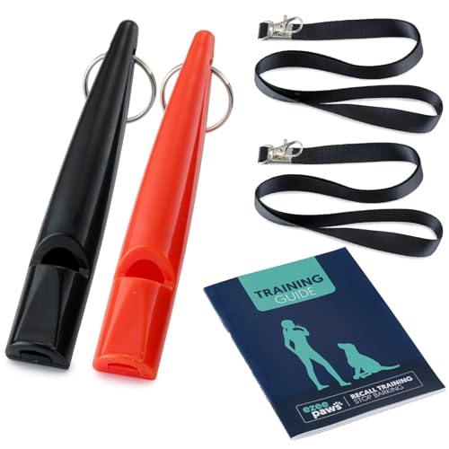 Shinekoo Professionelle Hundepfeife mit Umhängebändern, Ultraschall-Hundepfeifen aus Kunststoff, um das Bellen zu stoppen, hohe Tonhöhe, leise Pfeifen für Rückruf, Bellkontrolle, Haustierflöte von Shinekoo
