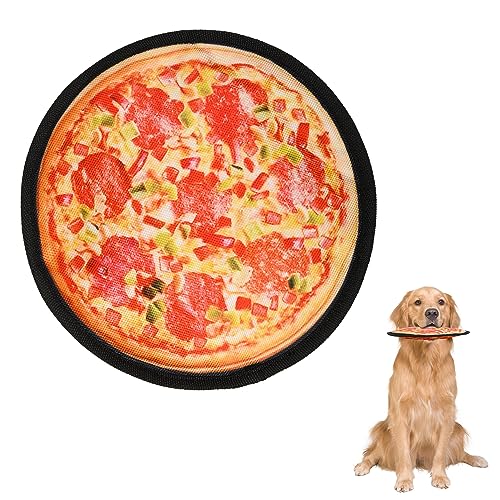 Shineyidoor Quietschendes Hundespielzeug, Pizza-Hundespielzeug, Lebensmittel-Quietschspielzeug für kleine, mittelgroße und große Haustiere, Kauspielzeug für Hunde, unterstützt aktives Beißen und von Shineyidoor