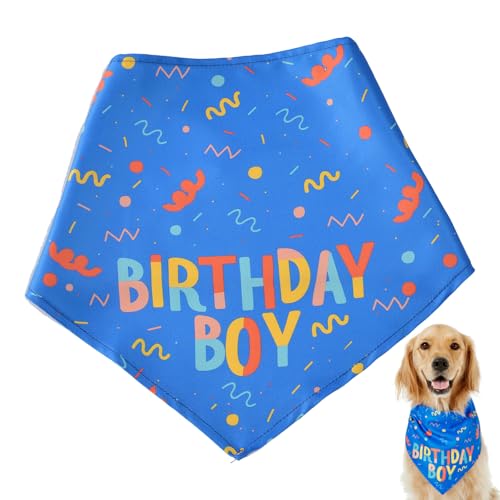 Hunde-Geburtstagstuch, ShiningUU Dreieckstuch für kleine und mittelgroße Hunde, Katzen und Hunde, Bandana für Geburtstage, blaues Haustier-Kleidungszubehör für Geburtstagsparty Hunde-Geburtstagstuch, ShiningUU Dreieckstuch für kleine und mittelgroße Hunde, Katzen und Hunde, Bandana für Geburtstage, blaues Haustier-Kleidungszubehör für Geburtstagsparty von ShiningUU