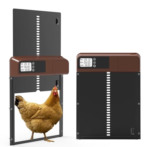Shinmax Automatische Hühnerklappe mit Timer & Manuelle Hühnertür Automatisch Aluminium Automatischer Türöffner Hühnerstall wasserdichte Batteriebetrieben Hühnerstalltür von Shinmax