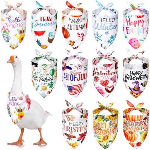 Shinylin 12 Stück Festtags-Lätzchen mit Gänse-Bandana-Outfits, Haustier-Schal, Lätzchen, Bandana, patriotisch, Halloween, Erntedankfest, Weihnachten, Sommer, Lätzchen, Ostern, verstellbar Shinylin 12 Stück Festtags-Lätzchen mit Gänse-Bandana-Outfits, Haustier-Schal, Lätzchen, Bandana, patriotisch, Halloween, Erntedankfest, Weihnachten, Sommer, Lätzchen, Ostern, verstellbar von Shinylin