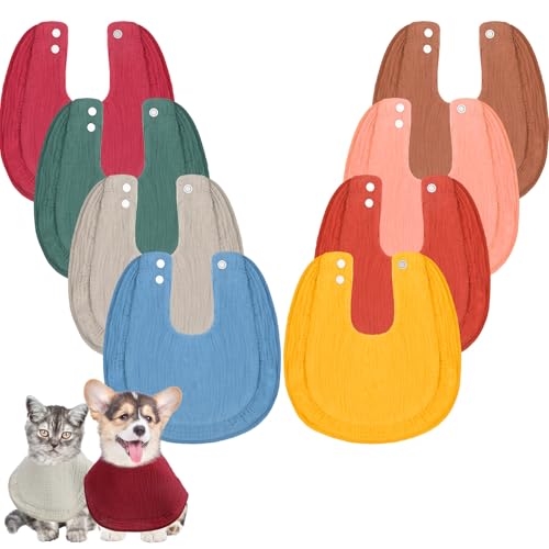 Shinylin Halstücher aus Musselin-Baumwolle, quadratisch, wendbar, mit zwei Druckknöpfen, Bekleidungszubehör, Halstuch für kleine bis mittelgroße Welpen, Katzen, 8 Stück Shinylin Halstücher aus Musselin-Baumwolle, quadratisch, wendbar, mit zwei Druckknöpfen, Bekleidungszubehör, Halstuch für kleine bis mittelgroße Welpen, Katzen, 8 Stück von Shinylin
