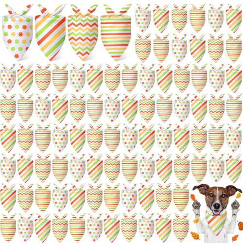 Shinylin Herbsthalstücher für Hunde, bunt, mit Punkten, Streifen, Wellenmuster, für Haustiere, Hunde, Herbst, Erntedankfest, Party, Kostüm, Zubehör, 100 Stück Shinylin Herbsthalstücher für Hunde, bunt, mit Punkten, Streifen, Wellenmuster, für Haustiere, Hunde, Herbst, Erntedankfest, Party, Kostüm, Zubehör, 100 Stück von Shinylin