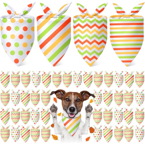 Shinylin Herbsthalstücher für Hunde, bunt, mit Punkten, Streifen, Wellenmuster, für Haustiere, Hunde, Herbst, Erntedankfest, Party, Kostümzubehör, 48 Stück Shinylin Herbsthalstücher für Hunde, bunt, mit Punkten, Streifen, Wellenmuster, für Haustiere, Hunde, Herbst, Erntedankfest, Party, Kostümzubehör, 48 Stück von Shinylin