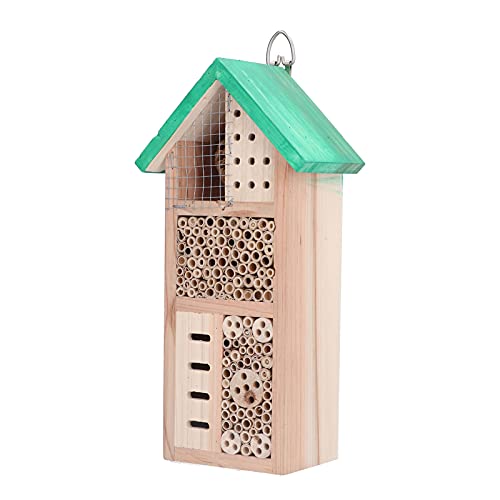 Holzhaus, Hängendes Haus Rohrkanal Design Starke Haken Holz für Insekten Nest Garten Terrasse Dekoration für Honig Nistung von Shipenophy