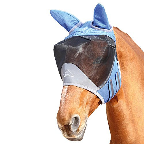 Shires Deluxe Fly Mask with Ears-Small Pony-Royal Blue von Shires