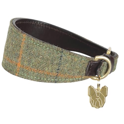 Shires Digby & Fox Hundehalsband, Tweed für Windhunde, für Hunde, R/Y/BCHK, L von Shires