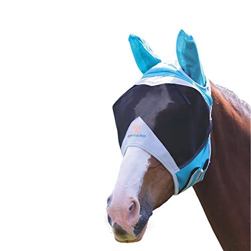 Fly Guard Fliegenmaske für Pferde mit Ohren (Blaugrün, voll) von Shires