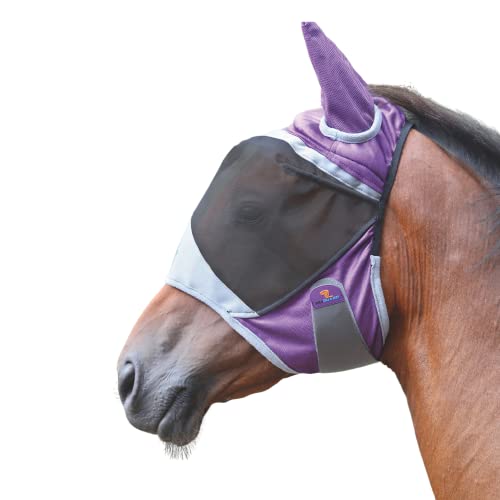 Shires Fliegenmaske mit Ohrenschützern für Pferde Deluxe (Full X) (lila) von Shires