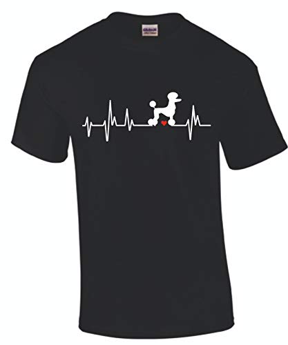 Pudel Herzschlag Hund T-Shirt i Love My Dog Shirt, Größe: 3XL von Shirtbild
