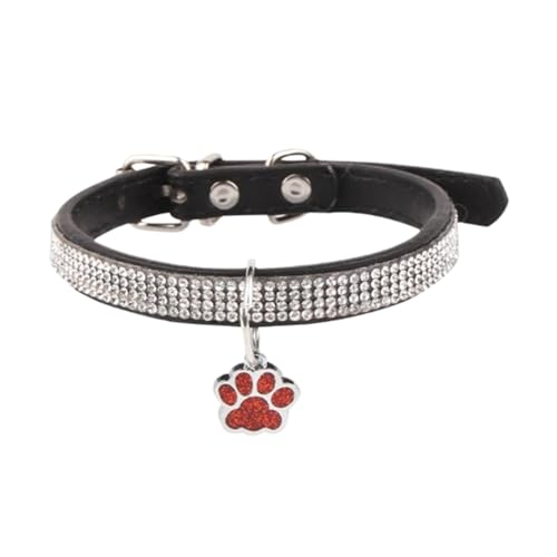 Shitafe Bling Katzenhalsband,Strass Katzenhalsband | Süße schillernde Katzenhalsbänder | Kätzchenhalsband mit Pfotenabdruckanhänger, verstellbare Haustierhalsbänder für Katzen, Kätzchen, Welpen, von Shitafe