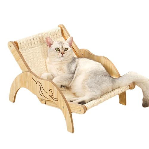 Shitafe Katzen-Sisal-Loungesessel,Sisal-Katzenstuhl | Hochbeet für Kätzchen, gemütliche Katzenliege - Katzenstuhl-Hängematte, Verstellbarer 3-Höhen-Kratzer, Kätzchen-Hochbett für kleine bis große von Shitafe