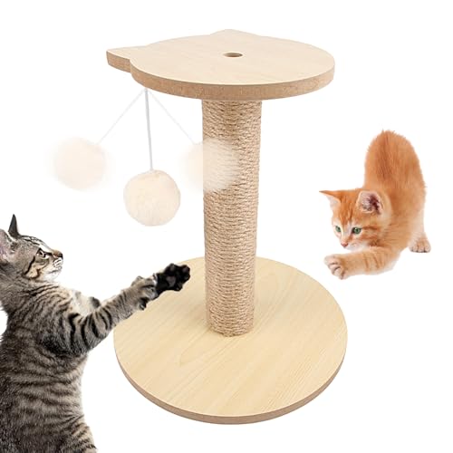 Shitafe Katzenkratzturm | Sisal-Katzenkratzturm mit flauschigem Ball,Krallenkratzer für Katzen, Spielzeugpfosten für Katzenkratzer, natürliches Sisalseil, Kratzbäume aus Sisal, Kratzbaum für Katzen, von Shitafe