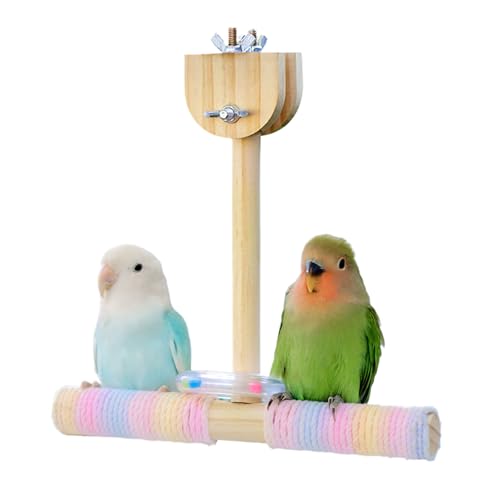 Shitafe Vogel Sitzstange Ständer - Natürliche Spielzeuge Zum Schaukeln Knabbern Klettern - Hängematte Käfig Zubehör für Finken Unzertrennliche Wellensittiche Innen- und Außenbereich Sommer Garten von Shitafe