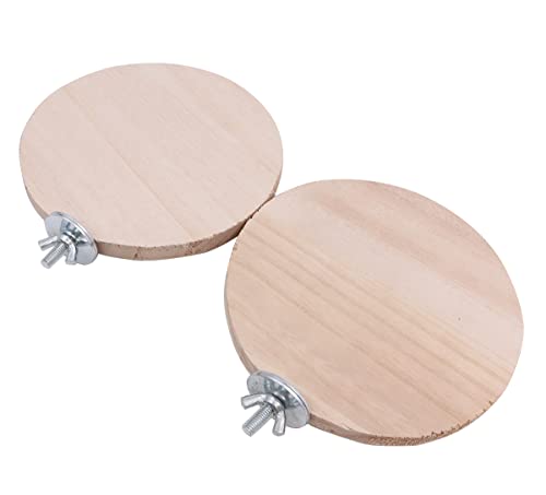 Shiwaki 2er-Pack Vogelplattform Barschständer, natürliches Holz-Sprungbrett, hölzernes rundes Papageien-Stationsbrett, Holz-Plattformständer, Anzugkäfig-Zubehör, Übungsständer Shiwaki 2er-Pack Vogelplattform Barschständer, natürliches Holz-Sprungbrett, hölzernes rundes Papageien-Stationsbrett, Holz-Plattformständer, Anzugkäfig-Zubehör, Übungsständer von Shiwaki
