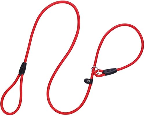 Shixiaodan 1 Stück Nylon Hundetrainingsleine - langlebige Leine, geeignet für kleine und mittelgroße Hunde (rot) von Shixiaodan