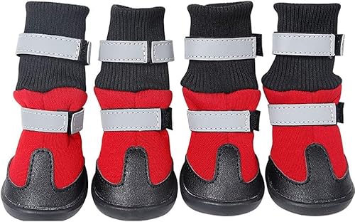 Shixiaodan Hundeschuhe, Hundestiefel, Pfotenschutz, wasserdicht, rutschfest, Schneestiefel, warmer Riemen, reflektierend, verstellbarer Riemen Shixiaodan Hundeschuhe, Hundestiefel, Pfotenschutz, wasserdicht, rutschfest, Schneestiefel, warmer Riemen, reflektierend, verstellbarer Riemen von Shixiaodan