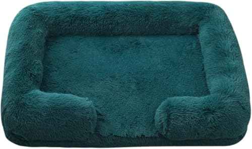 Shixiaodan Sofa Haustierbett, warmes Haustier-Sofa, Hunde- und Katzenbett, mit waschbarem Bezug und rutschfester Unterseite (blau-grün, mittel) von Shixiaodan