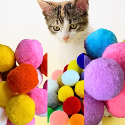 Shizhoo Premium-Pom-Bälle für Kätzchen, leicht, interaktiv, verschiedene Farben, Plüsch-Spielzeugbälle für Kätzchen-Training und Spielen, Haustierprodukte für Katzen (verschiedene Größen, 20 Bälle) von Shizhoo