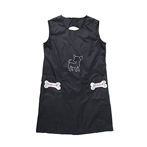 Fellpflegeschürze für Welpen, Hunde, Haustiere, Schere, wasserdichte Schürze mit 2 Taschen, wasserdicht, schwarze Schürze, Arbeitskleidung Fellpflegeschürze für Welpen, Hunde, Haustiere, Schere, wasserdichte Schürze mit 2 Taschen, wasserdicht, schwarze Schürze, Arbeitskleidung von Shntig