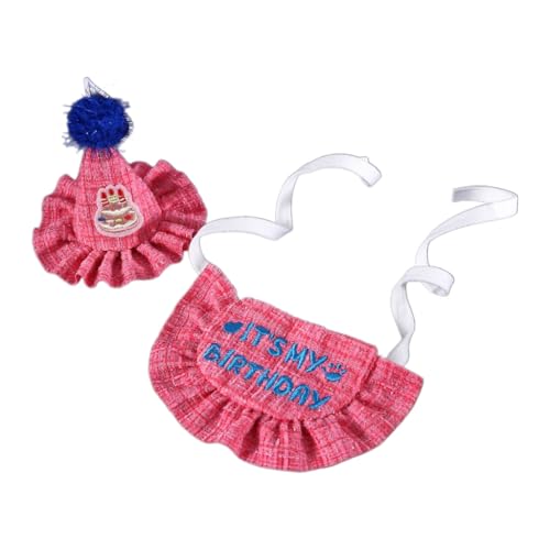 Geburtstagshut für Hunde und Katzen, mit Stickerei, Buchstaben, Lätzchen, praktische Hundemaskeraden, bunter Hut und Lätzchen für Karneval, 2 Stück Geburtstagshut für Hunde und Katzen, mit Stickerei, Buchstaben, Lätzchen, praktische Hundemaskeraden, bunter Hut und Lätzchen für Karneval, 2 Stück von Shntig