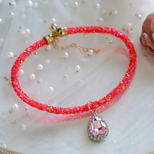 Halsband für Hunde und Katzen, glitzerndes Kristall-Halsband, verstellbar, Kristall-Halskette, funkelnde Wassertropfen-Strasssteine Halsband für Hunde und Katzen, glitzerndes Kristall-Halsband, verstellbar, Kristall-Halskette, funkelnde Wassertropfen-Strasssteine von Shntig